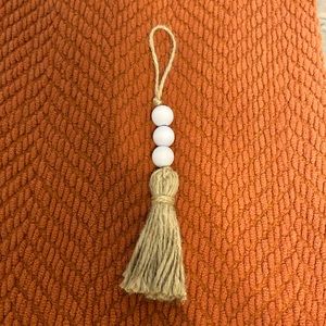 Farmhouse Beaded Wooden Tassel